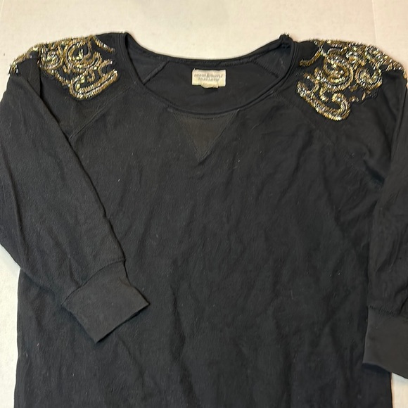 Ralph Lauren Denim & Supply Black Embellished Beaded Sweatshirt Ladies Small - Picture 1 of 7